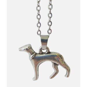 New Greyhound Dog Pendant Necklace w/ 18" Stainless Dog Person Jewelry Gift